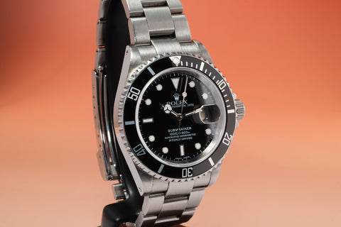 Submariner Date 16610LN Steel 40mm w/ holes Full Set