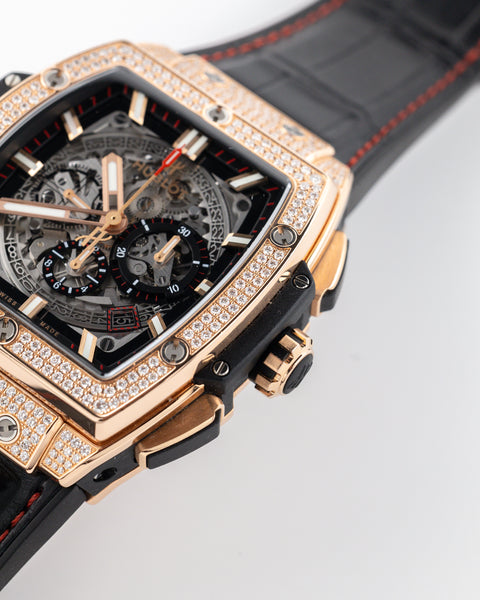 Spirit of Big Bang Unico Rose Gold Pave Skeleton Dial 45mm