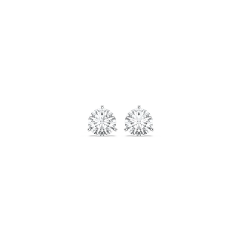 Classic Martini Set Stud Earrings 3ctw White Gold