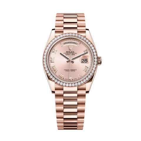 Day-Date 118205 Rose Gold President Pink Roman Dial 36mm