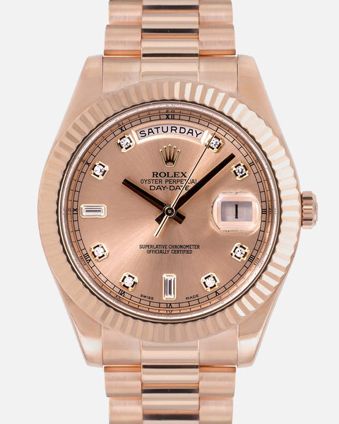 Day-Date II 218235 Rose Gold Sundust Diamond Dial President 41mm