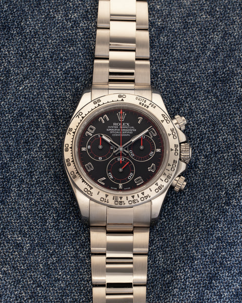 Daytona Cosmograph 116509 White Gold Black Racing Dial Oyster 40mm
